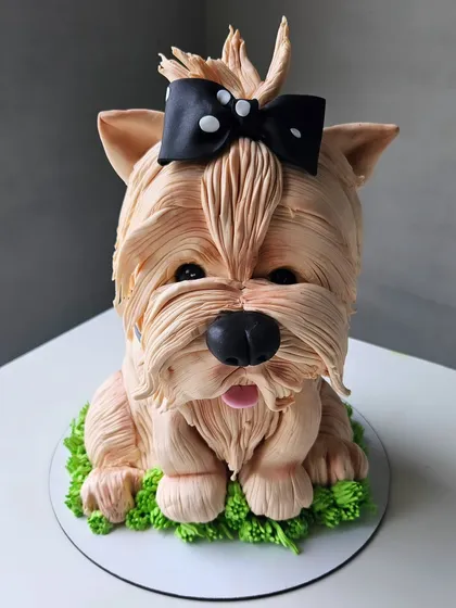 Is it a cake or a real puppy? This fully sculpted, hyper-realistic cake is one of my proudest creations. Every strand of fur is piped by hand with buttercream to bring this adorable shih tzu to life. This is where baking meets art, and I love pushing the boundaries of what a cake can be.