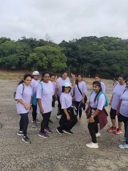 A candid moment with our group during a walk in the park. It's all about enjoying the journey together.