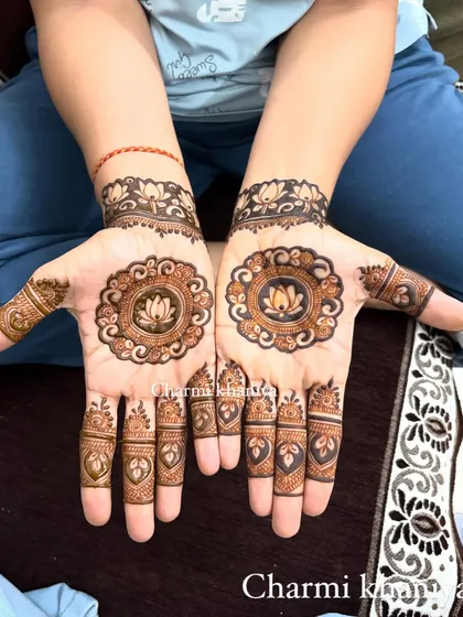 Another simple and beautiful henna design. This piece features a lotus inside a mandala, combining two powerful and positive symbols.