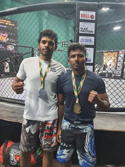 With my friends and fellow fighters from Mumbai who supported me during the BJJ Nationals. The camaraderie in this sport is incredible.