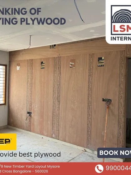 The skeleton of great furniture is great plywood. Here, our 100% Gurjan plywood is being installed for wall paneling, providing a strong, calibrated, and borer-proof foundation for the beautiful finishes to come.