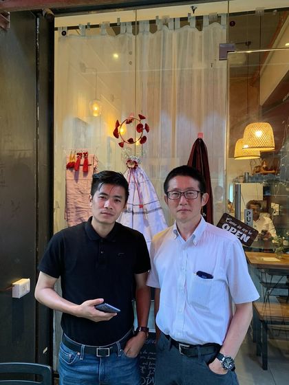 Two guests posing for a photo during our Tuluni event. It was a wonderful evening of sharing food, stories, and cultural pride.