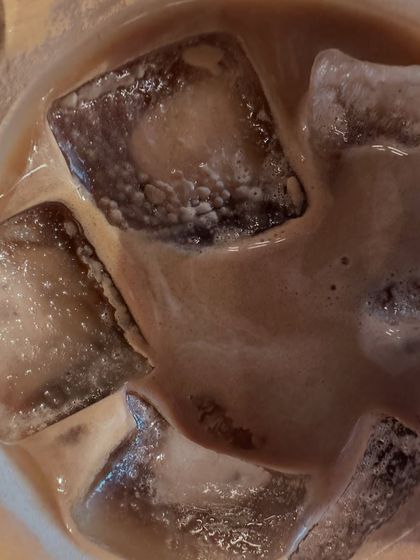 A close-up, aesthetic shot of my iced coffee.
