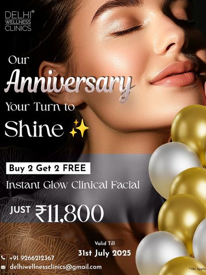 It is our anniversary, and it is your turn to shine. To celebrate, we are offering a Buy 2, Get 2 Free deal on our Instant Glow Clinical Facials. It is the perfect opportunity to stock up on your favorite treatment.