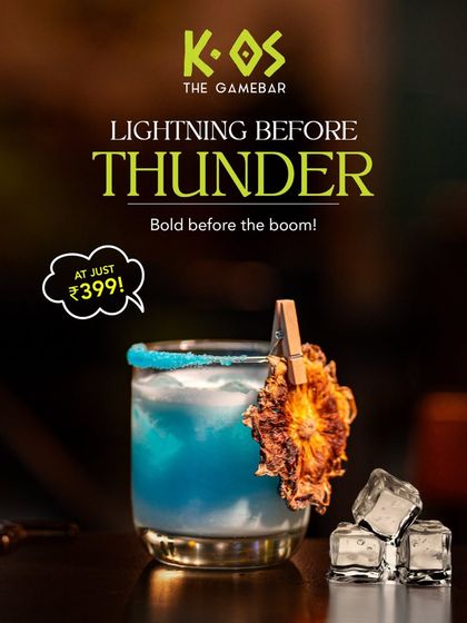 Our "Lightning Before Thunder" cocktail is bold before the boom. Part of our pocket-friendly monsoon menu.