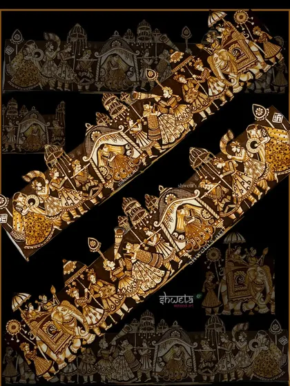 A full baraat procession brought to life on the arms. Every detail, from the doli to the elephants, is crafted to tell a unique wedding story. This is the level of custom art I bring to my bridal clients.