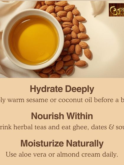 To combat the Vata-increasing dryness of winter, I recommend these three simple steps. Hydrate your skin with warm oils, nourish your body from within with ghee and soups, and moisturize naturally with aloe vera or almond cream.