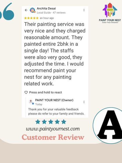 Paint Your Nest - Residential Painting Happy Customers in Namma Bengaluru photo 9