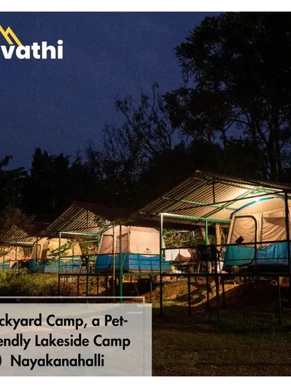 Your escape from the city doesn't mean leaving your pet behind. I offer unique stays like this pet-friendly lakeside camp in Nayakanahalli, where you and your companion can enjoy the peace of nature under the stars, just a short drive from Bangalore.