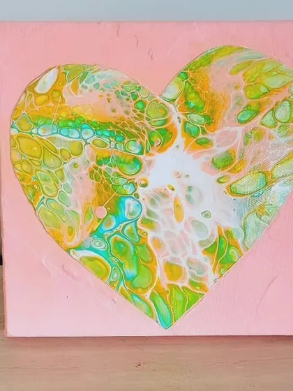 A piece from my personal 'heART' collection, created with the fluid art technique. This shows the kind of art you can learn to make or purchase directly from me.