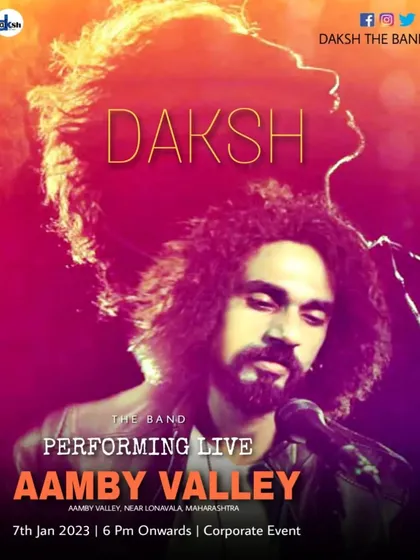 Our official poster for a corporate event at the beautiful Aamby Valley. We are a preferred live band for luxury venues and high-end corporate gatherings.