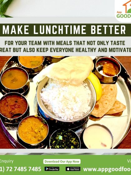 Make lunchtime better for your team with meals that not only taste great but also keep everyone healthy and motivated. This thali is a perfect example of a balanced corporate meal.
