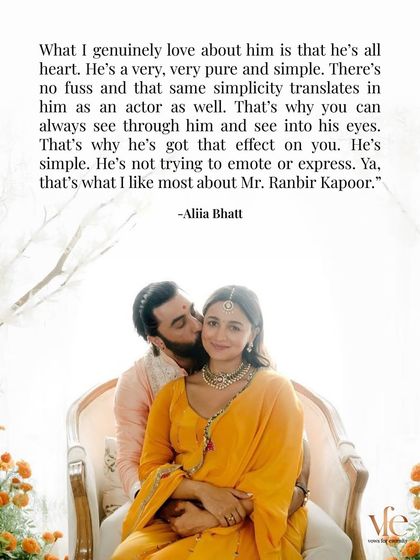 Alia Bhatt loves Ranbir Kapoor for his simplicity and heart, qualities you can see in his eyes. It’s a reminder that true attraction is often about character, not just charisma.