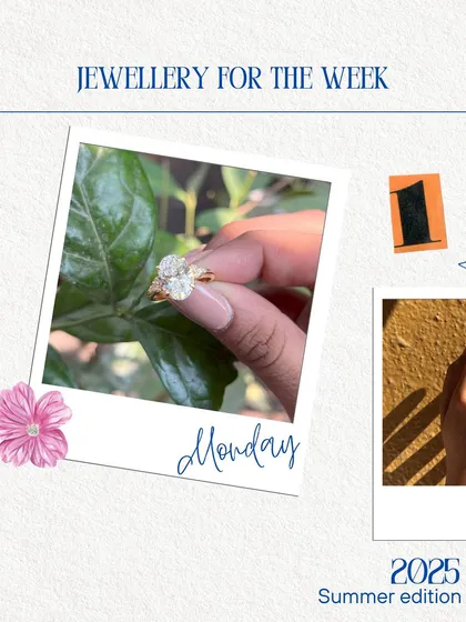Why wait for a special occasion? Here is your week styled in stones and set in gold, from a statement solitaire on Monday to elegant drops for the weekend.