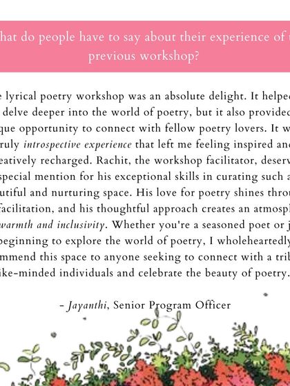 A senior program officer reflects on the workshop as "a truly introspective experience that left me feeling inspired and creatively recharged."