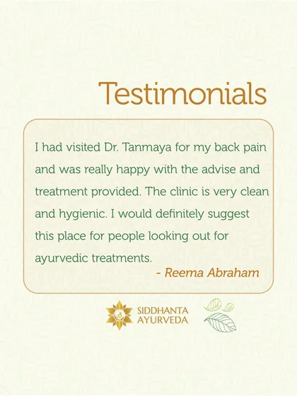 I am happy to know that Reema Abraham was pleased with the advice and treatment for her back pain. Maintaining a clean and hygienic clinic environment is a top priority for me.