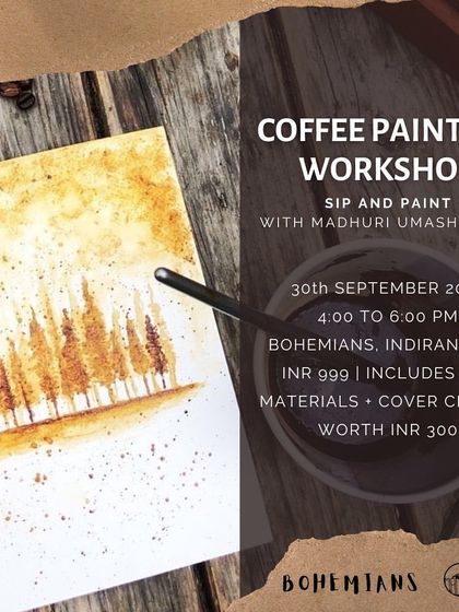 An invitation to one of our popular coffee painting workshops. These sessions are perfect for a fun evening out, where you can sip, paint, and learn a new eco-friendly art form.
