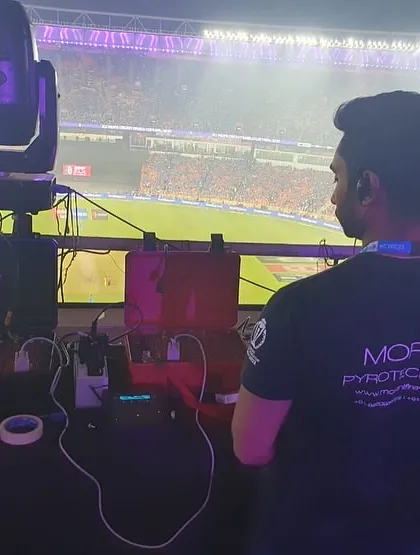 I also create custom merchandise for corporate events, like these T-shirts for the Morani Pyrotechnician crew at the Cricket World Cup.