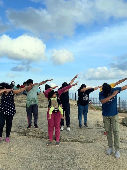 A group dabbing at Nandi Hills.