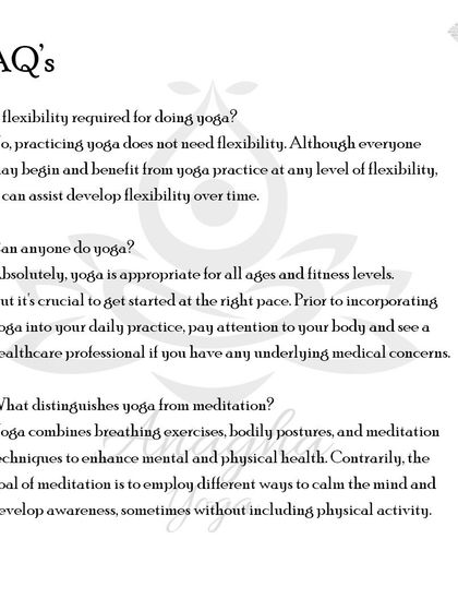 Anagha Yoga - Therapeutic Yoga Frequently Asked Questions photo 3