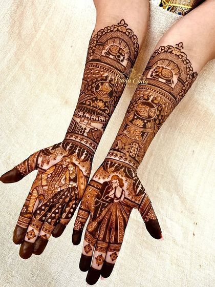 The full view of the traditional and modern fusion design, showcasing how different styles can be harmoniously blended into one bridal look.