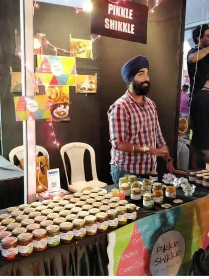 My son managing the stall. He has been a huge part of this journey, helping the brand grow.