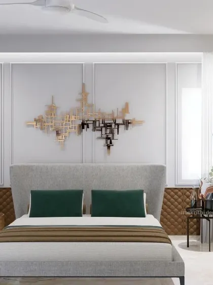 A master bedroom should be a retreat. Here, we blended textures like the geometric wood paneling and quilted headboard to create a sense of subtle luxury. The design is intentionally calm and uncluttered, proving that you don't need to be flashy to create a space that feels both sophisticated and deeply relaxing.