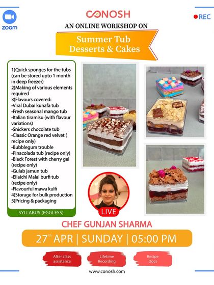 Conosh - Online Culinary Workshops Cheesecakes, Tarts & Tub Desserts photo 19