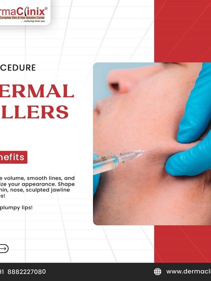 This graphic explains the benefits of dermal fillers. They are used to restore volume, smooth lines, and revitalize your appearance by shaping contours in the chin, nose, and lips.