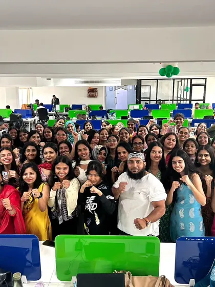 This is from one of my women's self-defense workshops. My goal is to empower every woman with the confidence and skills to feel safe and in control. Seeing this group ready to learn and defend themselves gives me great pride.