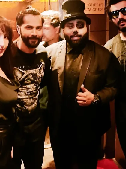 A star-studded picture with my favorite celebrities Nora Fatehi, Varun Dhawan, and Arjun Kapoor.
