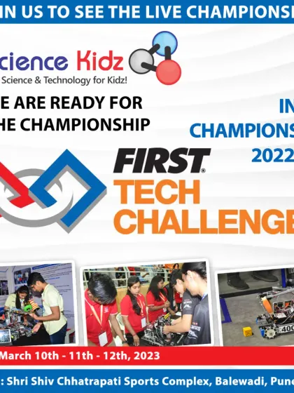 An official poster announcing our participation in the FIRST Tech Challenge India Championship. We ensure our students are prepared to compete in these premier national-level STEM events.