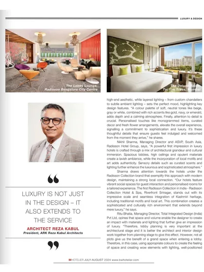Another feature in BW Hotelier magazine, where I share my insights on how luxury and design are shaping the future of the hotel industry.
