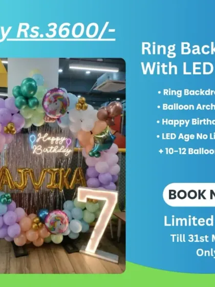 A duplicate image of the Ring Backdrop with LED Light package for Rs. 3600.