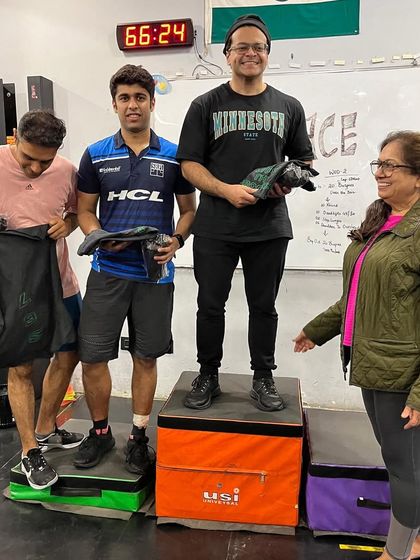 The podium for one of the men's categories at our in-house competition. The friendly rivalry and shared effort make these events a highlight for our community.