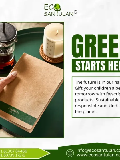 Your desk can be a place of purpose. This journal is made from 100% recycled material, meaning no trees were cut to create it. I believe the choices we make, even small ones like the stationery we use, are a gift we give to our children and their future.