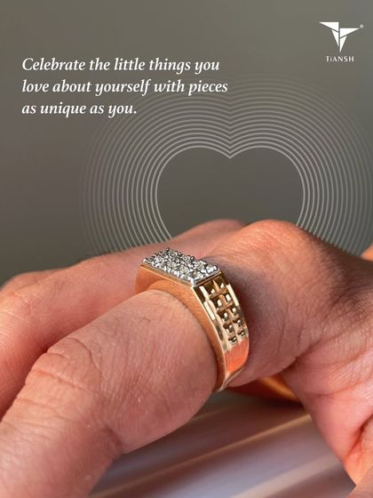 Celebrate the little things you love about yourself with pieces as unique as you. This bold, modern men's diamond ring is a perfect example of self love.