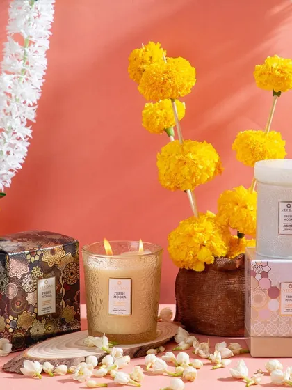 A curated selection from our extensive product portfolio, showcasing the diverse range of fragrances, colors, and designs we offer. Each image highlights the beauty and versatility of our candles, diffusers, and gift sets.
