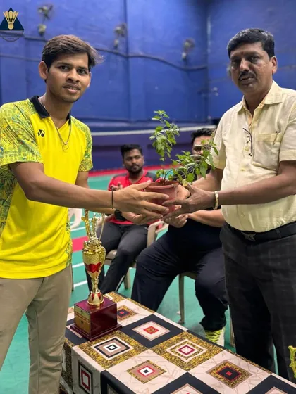 A young player being felicitated, showcasing our commitment to encouraging talent from a young age.