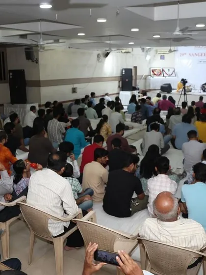 The audience is an integral part of any performance. This image captures the attentive listeners at the Saptak Sangeet Sankalp in Ahmedabad, whose energy and appreciation make every concert a success.