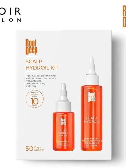 The Root Deep Scalp Hydroil Kit is your complete solution to fight hair fall and decreased hair density, with results showing reduced hair fall in as little as 10 days.