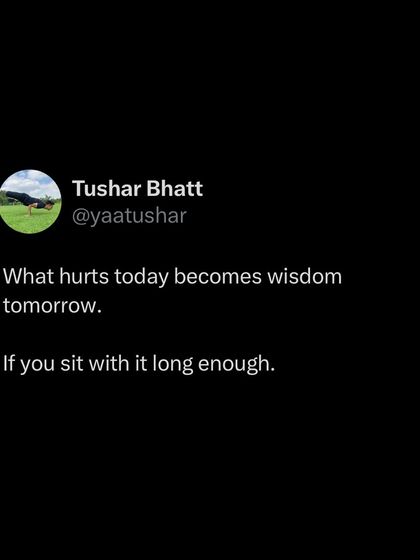 Pain is not a sign of failure; it's a sign of growth. I've learned that sitting with discomfort, instead of running from it, is where real strength is built. What hurts today truly becomes the wisdom you carry tomorrow.