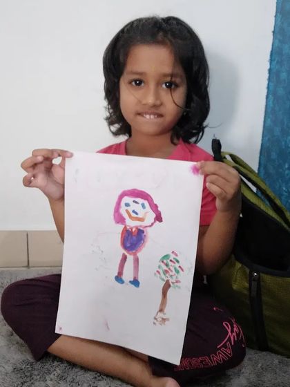 Here is one of our youngest students, already creating such expressive art. It is never too early to start learning.