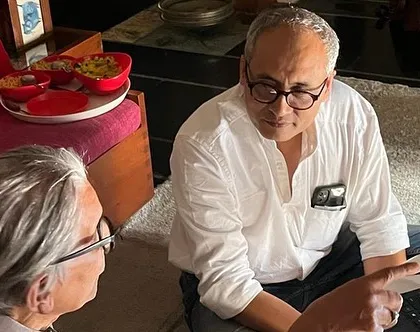 A cherished moment sharing my work with the late master architect, B.V. Doshi. His wisdom and perspective were a constant source of learning, and dialogues like these are fundamental to the evolution of my practice.