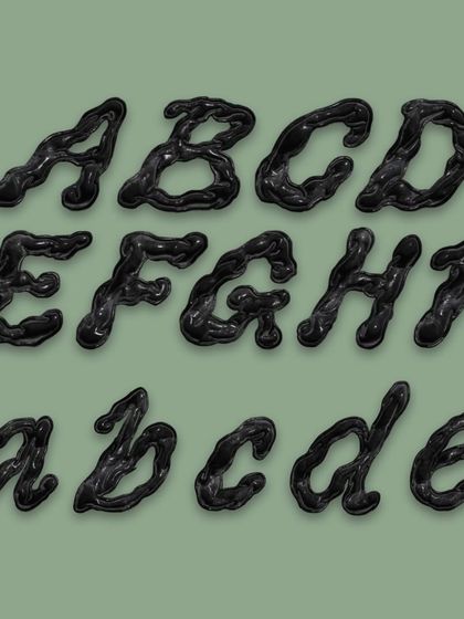 An alphabet exploration using the 'Euphoric Recall' latex-like typographic style.