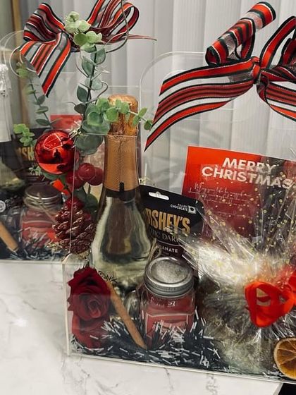 Another angle of our festive Christmas hampers, perfect for personal or corporate gifting.