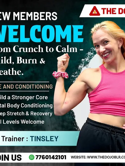 We are excited to have Coach Tinsley on our team, leading our Core and Conditioning classes. These sessions are designed to build a stronger core, provide total body conditioning, and finish with deep stretching for a complete workout that builds, burns, and helps you breathe.