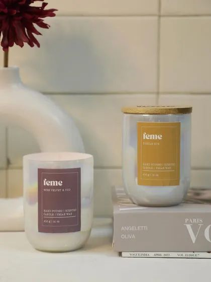 We are kind of obsessed with these fragrances. Our Rose Velvet & Oud and Tuscan Sun holographic jars are perfect for any season.