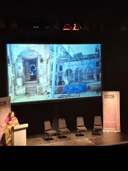 Presenting a case study of a haveli restoration project during my talk at the IHBC Annual School in Shrewsbury. Showing real-world examples is the most effective way to communicate the principles of conservation.