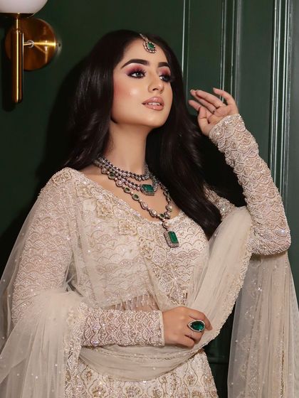 A final look at this gorgeous engagement glam, showcasing how the makeup looks from a different angle, emphasizing the sculpted cheekbones and jawline.